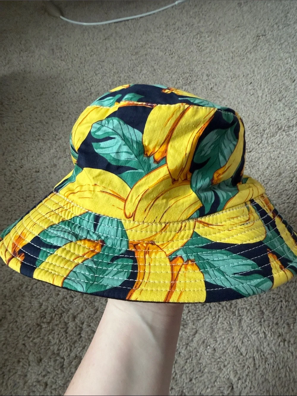 Yellow Banana Print Bucket Hat